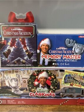 Lot Of 3 National Lampoon’s Christmas Vacation Puzzle & Games Clark Griswold